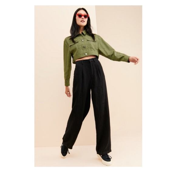 Capulet Cropped Gingham Denim Jacket S - Picture 11 of 11